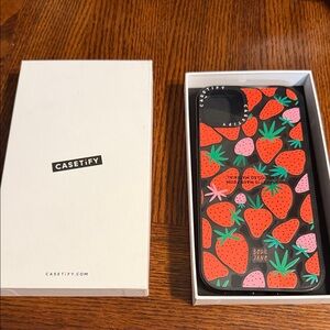 Casetify Red & Pink Strawberry Pattern Phone Case